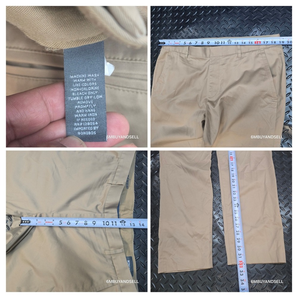 Bonobos Weekday Warrior Athletic Fit Chinos Tan Khaki Pants Mens 36x32 Thursday - Picture 7 of 16